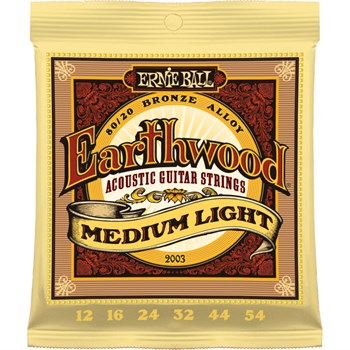 ERNIE BALL 2003 Earthwood 80/20 Bronze Medium Light 12-54 - Струны для акустической гитары P02003-1 - фото 8398