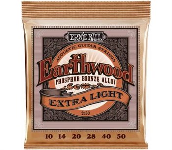 ERNIE BALL 2150 Earthwood Phosphor Bronze Extra Light 10-50 - Струны для акустической гитары P02150-1 - фото 8415