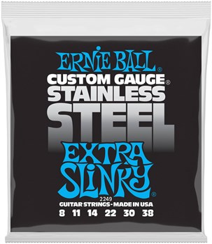 ERNIE BALL 2249 Stainless Steel Slinky Extra 8-38 - Струны для электрогитары P02249-1 - фото 8434