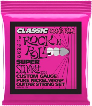 ERNIE BALL 2253 Classic Rock n Roll Pure Nickel Slinky Super 9-42 - Струны для электрогитары P02253-1 - фото 8438