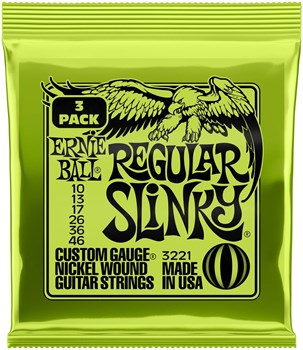 ERNIE BALL 3221 Nickel Wound Slinky Regular 3 Pack 10-46 - Струны для электрогитары P03221-1 - фото 8461