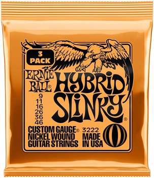 ERNIE BALL 3222 Nickel Wound Slinky Hybrid 3 Pack 9-46 - Струны для электрогитары P03222-1 - фото 8462