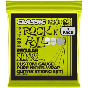 ERNIE BALL 3251 Pure Classic RnR Slinky Regular 3 Pack 10-46 - Струны для электрогитары P03251-1 - фото 8732