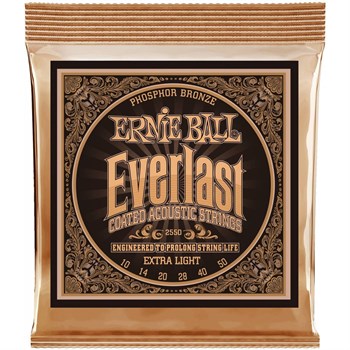 ERNIE BALL 2550 Everlast Coated Phosphor Bronze Extra Light 10-50 - Струны для акустической гитары P02550-1 - фото 8863