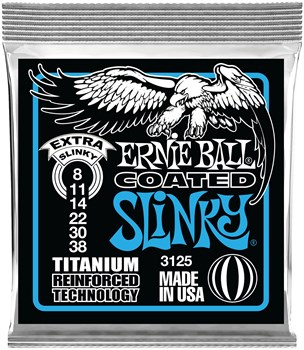 ERNIE BALL 3125 RPS Coated Titanium Slinky Extra 8-38 - Струны для электрогитары P03125-1 - фото 8933