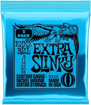 ERNIE BALL 3225 Nickel Slinky Extra 3 Pack 8-38 - Струны для электрогитары P03225-1 - фото 8944