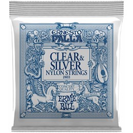 ERNIE BALL 2403 Ernesto Palla Clear&Silver Nylon Medium 28-42 - Струны для классической гитары P02403-2