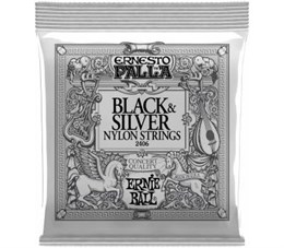 ERNIE BALL 2406 Ernesto Palla Black&Silver Nylon Medium 28-42 - Струны для классической гитары P02406-2