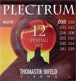 AC210 Plectrum Комплект струн для 12-струнной акустической гитары, сталь/бронза, 010-041, Thomastik AC210