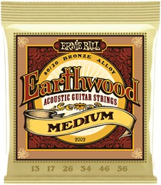 ERNIE BALL 2002 Earthwood 80/20 Bronze Medium 13-56 - Струны для акустической гитары P02002-1