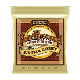 ERNIE BALL 2006 Earthwood 80/20 Bronze Extra Light 10-50 - Струны для акустической гитары P02006-1