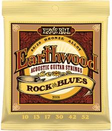 ERNIE BALL 2008 Earthwood 80/20 Bronze Rock&Blues 10-52 - Струны для акустической гитары P02008-1