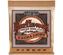 ERNIE BALL 2150 Earthwood Phosphor Bronze Extra Light 10-50 - Струны для акустической гитары P02150-1