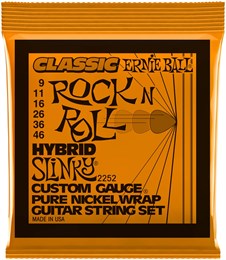 ERNIE BALL 2252 Classic Rock n Roll Pure Nickel Slinky Hybrid 9-46 - Струны для электрогитары P02252-1