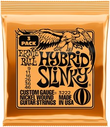 ERNIE BALL 3222 Nickel Wound Slinky Hybrid 3 Pack 9-46 - Струны для электрогитары P03222-1