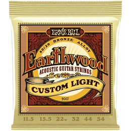 ERNIE BALL 2007 Earthwood 80/20 Bronze Custom Light 11.5-54 - Струны для акустической гитары P02007-1