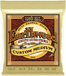 ERNIE BALL 2005 Earthwood 80/20 Bronze Custom Medium 12.5-56 - Струны для акустической гитары P02005-1