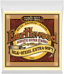 ERNIE BALL 2047 Earthwood Silk & Steel Extra Soft 10-50 - Струны для акустической гитары P02047-2