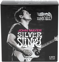 ERNIE BALL 3817 John Mayer Silver Slinky Nickel Wound 10.5-47 (pack 6) - Струны для электрогитары P03817-1