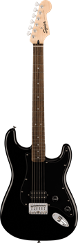 FENDER SQUIER Sonic Stratocaster HT H, Laurel Fingerboard, Black Pickguard, Black Электрогитара Sonic Stratocaster HT H, Laurel Fingerboard, Black Pickguard, Black - фото 21390