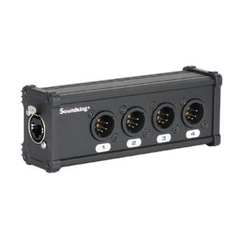 CXA029 DMX КОММУТАЦИОННАЯ КОРОБКА/РАСШИРИТЕЛЬ СИГНАЛОВ DMX 4хXLR(5p)male - RJ-45, Soundking CXA029 - фото 28542