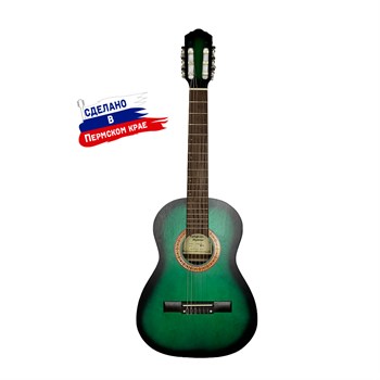 K-Green-3/4 Гитара классическая 3/4, зеленая, Кунгурская Акустика K-Green-3/4 - фото 31485
