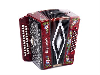 SZ32XYL-A-RED Гармонь "Шуйская" 25х25-III-2, красная, Шуйская гармонь SZ32XYL-A-RED - фото 34562