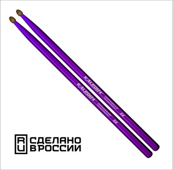7KLHBVL5A Violet 5A Барабанные палочки, граб, флуоресцентные фиолетовые, Kaledin Drumsticks 7KLHBVL5A - фото 35764