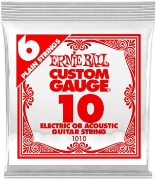 ERNIE BALL 1010 Plain Steel .010 - Струна одиночная для акустической и электрогитары Эрни Болл 64234 - фото 3580