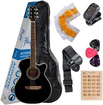 FLIGHT F-230 BLK PACK - Гитара акустическая в наборе F-230 BLK PACK - фото 36580
