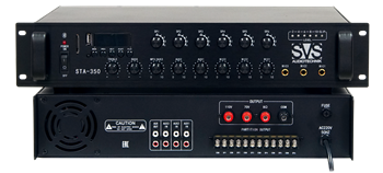SVS Audiotechnik STA-350 Радиоузел 6 зон, 70/100 В (4, 8, 16 Ом), усилитель мощности 350 Вт STA-350