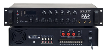 SVS Audiotechnik STA-180 Радиоузел 6 зон, 70/100 В (4, 8, 16 Ом), усилитель мощности 180 Вт STA-180