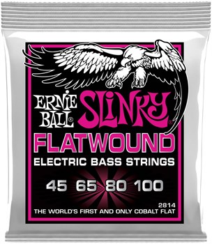 ERNIE BALL 2814 Flatwound Slinky Super 45-100 - Струны для бас-гитары P02814