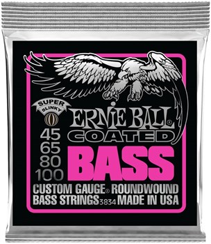 ERNIE BALL 3834 Coated Slinky Super 45-100 - Струны для бас-гитары P03834