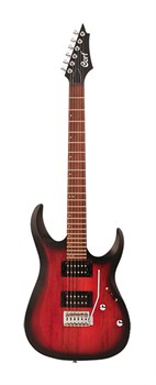 Cort X100-WBAG-OPBB X Series Электрогитара, красный санберст, с чехлом X100-WBAG-OPBB