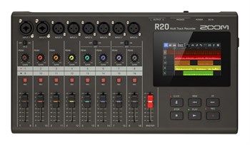Zoom R20 - Мультитрековый аудиорекордер-портастудия, 2 входа XLR/TRS, 6 входов XLR, встроенный синтезатор, запись на 16 дорожек (до 8 одновременно) Zoom R20