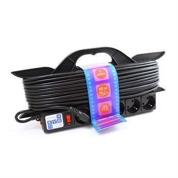 Электрическая Мануфактура PC-LG5-R-40 PowerCube Удлинитель на рамке 16А/3,5 кВт, с вык. 40м PC-LG5-R-40