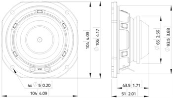 Lavoce FSN041.00-16 Динамик 4", 80Вт, 16 Ом FSN041.00-16