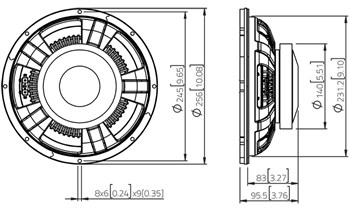 Lavoce SSF102.40-4 Динамик 10" сабвуферный, 500Вт, 4 Ом SSF102.40-4