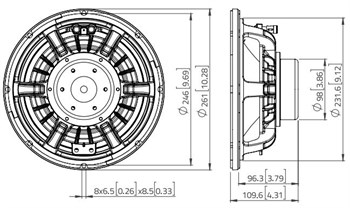 Lavoce WAN102.50-16 Динамик 10", 600Вт, 16 Ом WAN102.50-16