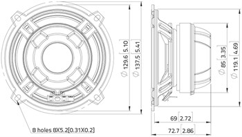 Lavoce CSF051.21 Динамик коаксиальный 5", 100Вт, 8 Ом CSF051.21