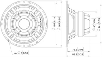 Lavoce CSF061.21 Динамик коаксиальный 6,5", 100Вт, 8 Ом CSF061.21