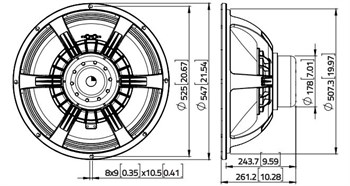 Lavoce SAN215.30 Динамик 21" сабвуферный, 4000Вт, 8 Ом SAN215.30