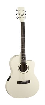 Lutner LF01CE-AW Электро-акустическая гитара, уменьшенный корпус с вырезом, цвет белый LF01CE-AW
