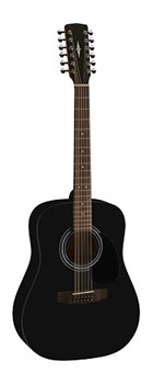 Lutner LD001-12-BKS Акустическая 12-струнная гитара, дредноут, цвет черный матовый LD001-12-BKS