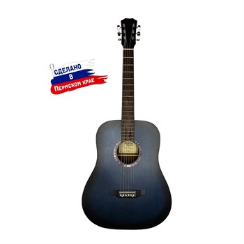 Кунгурская Акустика D-Blue Гитара акустическая, синяя D-Blue