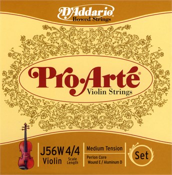 D'addario J56W-4/4M Pro-Arte Комплект струн для скрипки размером 4/4, среднее натяжение J56W-4/4M