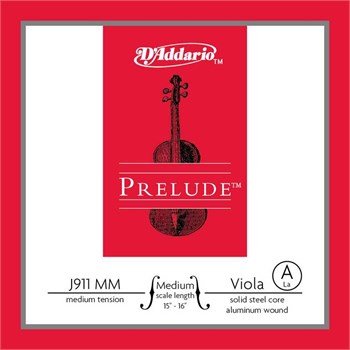 D'addario J911-MM-B10 Prelude Отдельная струна Ля/A для альта среднего размера, среднее натяж, 10шт J911-MM-B10