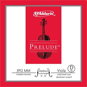D'addario J912-MM-B10 Prelude Отдельная струна Ре/D для альта среднего размера, среднее натяж, 10шт J912-MM-B10