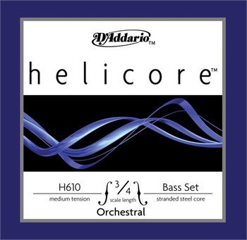 D'addario H610-3/4M Helicore Orchestral Комплект струн для контрабаса размером 3/4, среднее натяж H610-3/4M